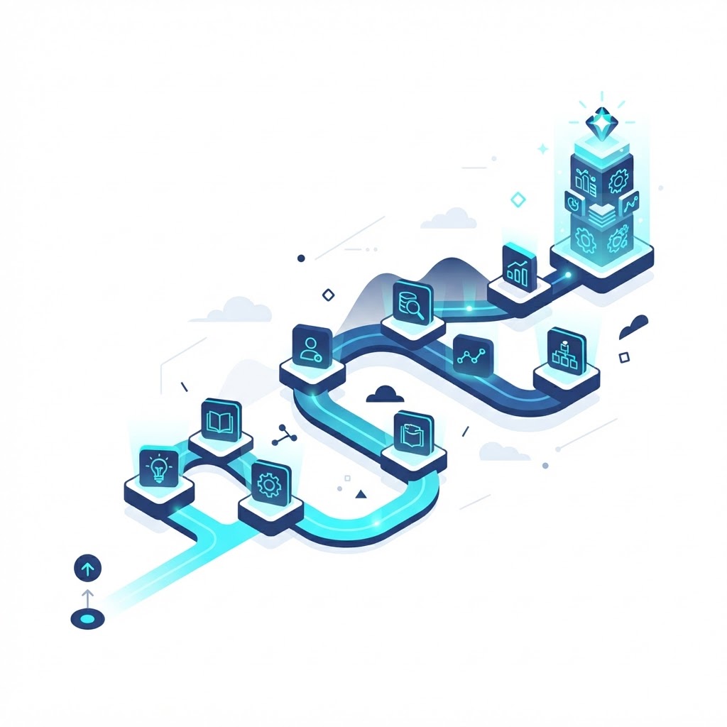 Customer demand inputs including questions, search demand, reviews, support, community, sales, retail associates, competitors, and AI conversations feeding into Product Knowledge opportunities